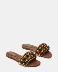 MARIKA BEADS BROWN RAFFIA