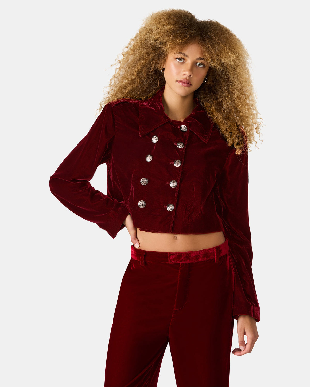 TONIA BLAZER RED VELVET
